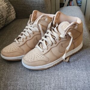 Nike Dunk High Tan Suede/White Women’s Sneakers – Street Style Cargo Look
